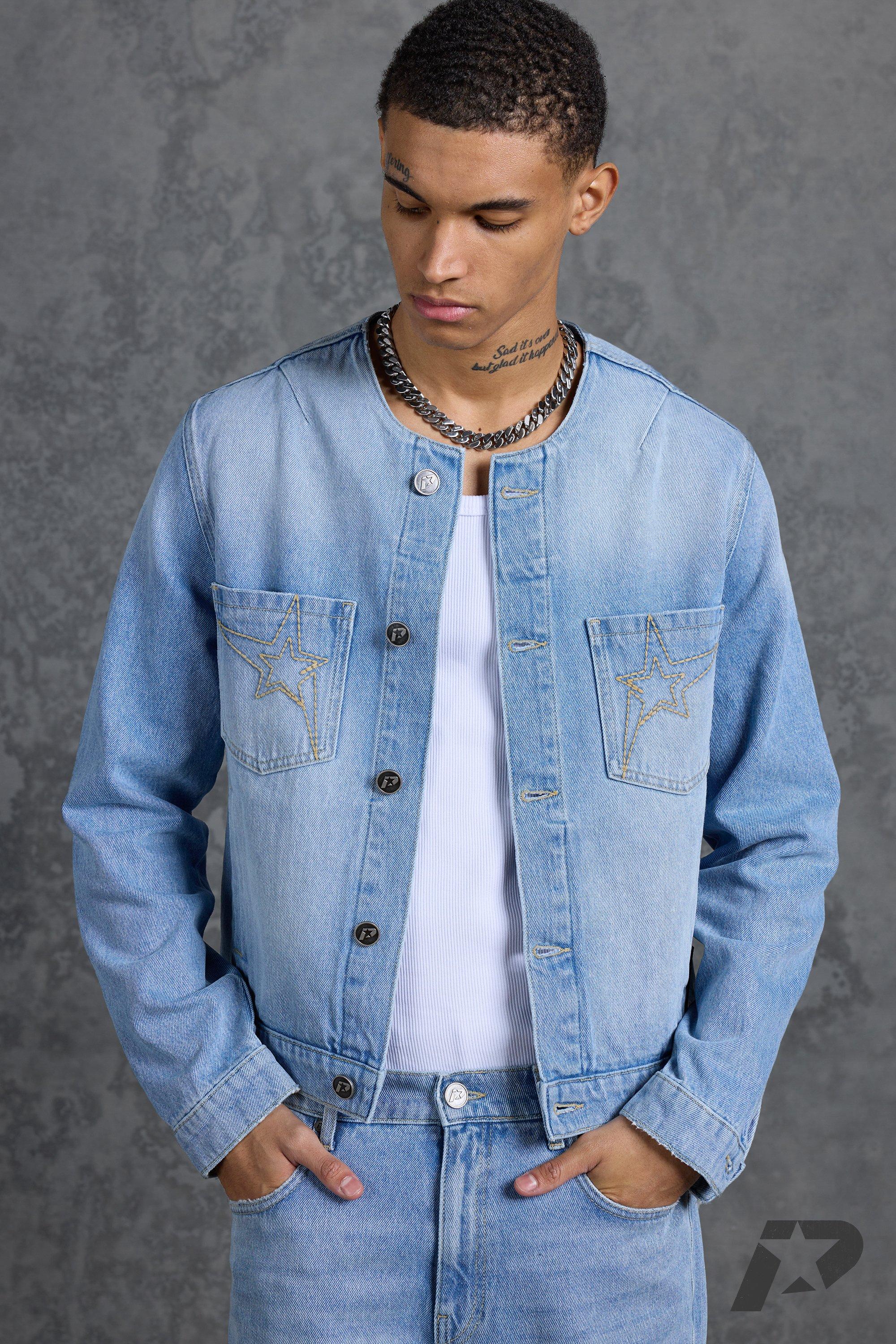 Short sleeve denim shirt on sale mens